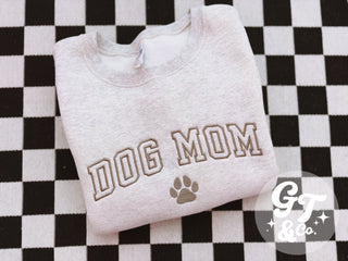 Varsity Dog Mom Embroidered Crewneck *MADE TO ORDER 10-15 BIZ DAYS*