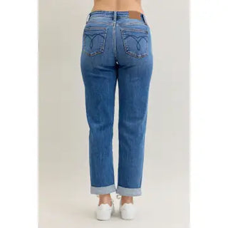 Judy Blue Boyfriend Midrise Cuffed Jeans