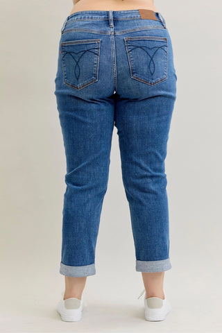 Judy Blue Boyfriend Midrise Cuffed Jeans