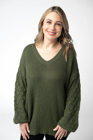 Olive Textured Sweater