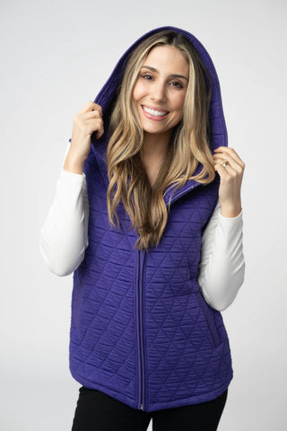 Purple Geometric Hooded Vest
