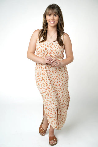 Sand + Rust Midi Dress