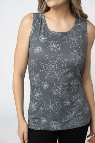 Faded Black Web Tank
