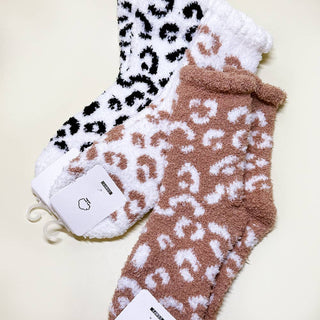 Leopard Pattern Fuzzy Socks