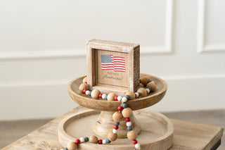 5x5 Reversible Proud American/Bee wood frame sign