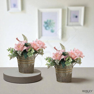 Metal Vase with Zinc Finish 5" Dia x 5" H