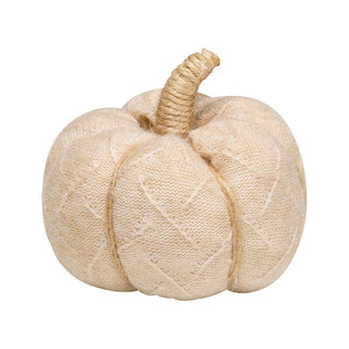 Small Tan Diamond Fabric Pumpkin