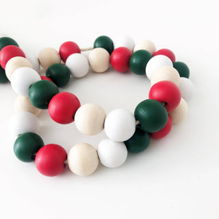 Holliday Wood Bead Garland