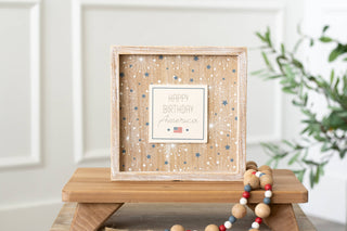 9x9 Reversible wood frame sign (BIRTHDAY/SUMMER)