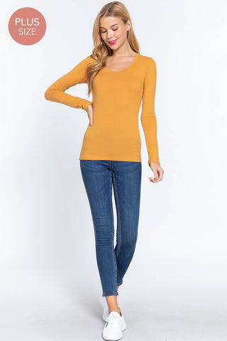 Long Sleeve Scoop Neck Top