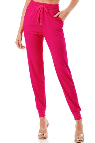 SOLID DRAWSTRING JOGGERS