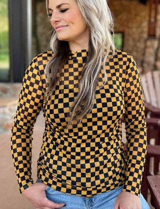 Checkered Mesh Top