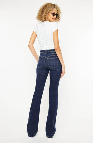 Kan Can Dark Stone High Rise Boot Cut Jeans