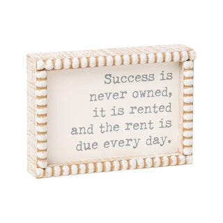 Success Beaded Box Sign
