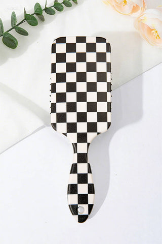 Checkered Pattern Paddle Brush