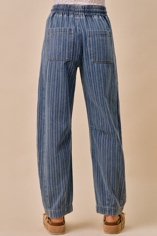 Stripe Barrel Denim Jeans