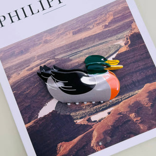 MALLARD DUCK HAIR CLAW CLIPS