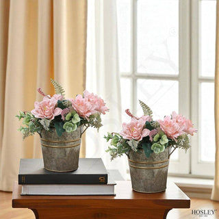 Metal Vase with Zinc Finish 5" Dia x 5" H