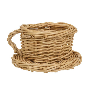 Natural Willow Coffee Cup & Saucer Basket