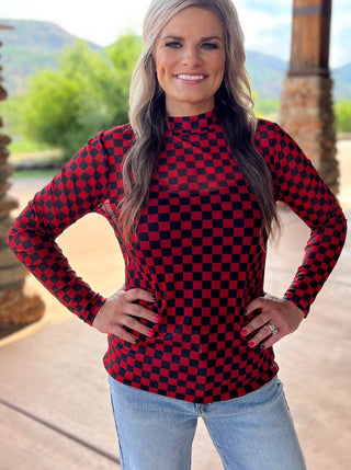 Checkered Mesh Top