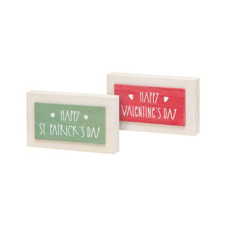 Happy Valentine's / St. Patricks Day 3D Reversible Block