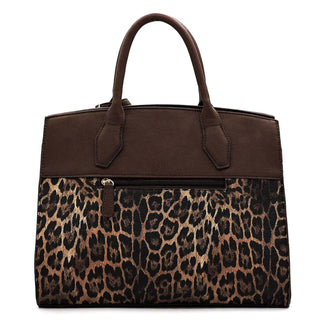Brown Leopard Satchel Purse