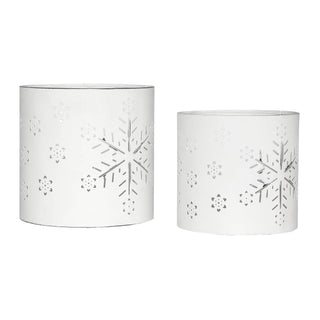 Votive Candle Holder Snowflake Antique White