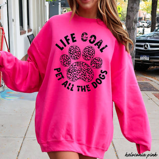 "Pet All The Dogs" Leopard Paw Sweatshirt
