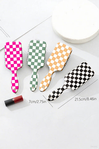 Checkered Pattern Paddle Brush