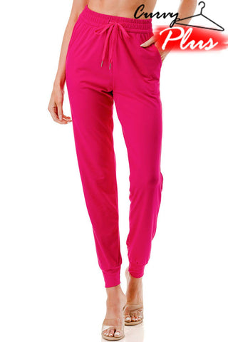 PLUS SOLID DRAWSTRING JOGGERS