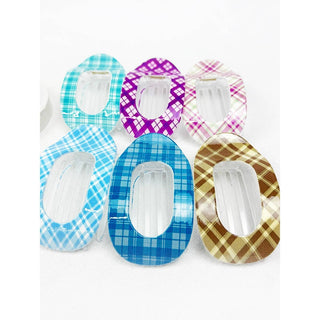 Checkered Print Flat Hair Claw
