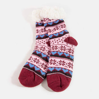 Snow Hearts Christmas Socks