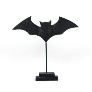 Wooden Bat on Stand - Halloween Decor