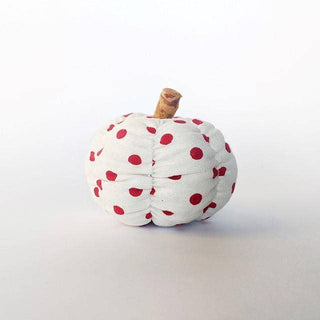 Red-Orange Polka Dot Fabric Pumpkin