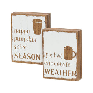 Pumpkin Season/Hot Chocolate Weather Block (Reversible)