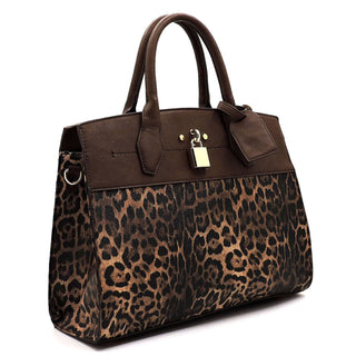 Brown Leopard Satchel Purse
