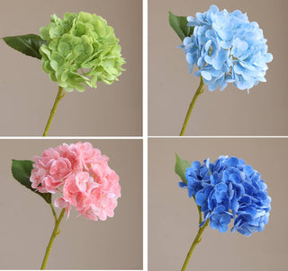 12.5" Royal Blue Real Touch lifelike Hydrangea-6”bloom