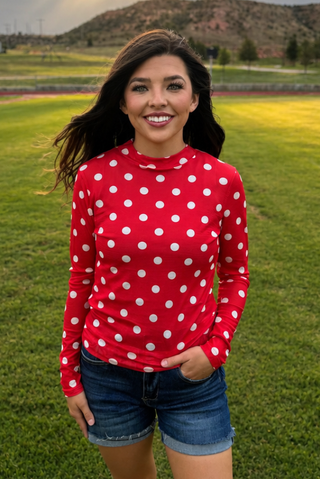 Polka Dot Mesh Top