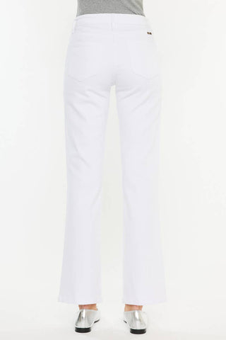 Kan Can High Rise Straight White Jeans
