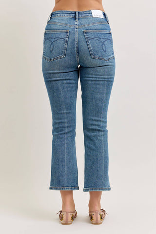 Judy Blue High Vintage Medium Wash Kick Flare, Inseam 27"