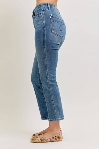Judy Blue High Vintage Medium Wash Kick Flare, Inseam 27"