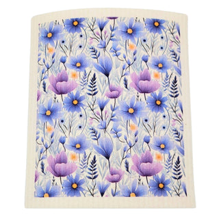 Lavender Wild Flowers Swedish Dishcloth