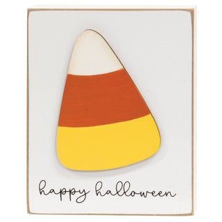 Happy Halloween Candy Corn Block