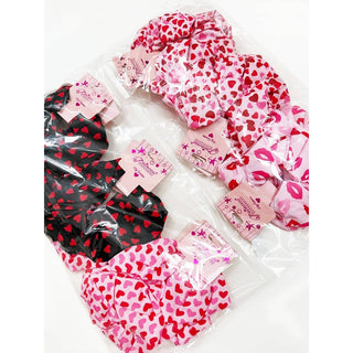 Heart Pattern Jumbo Size Hair Scrunchies