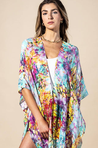 Wild Petal Viscose Kimono