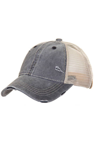 C.C Brand Mesh Back Ponytail Baseball Cap