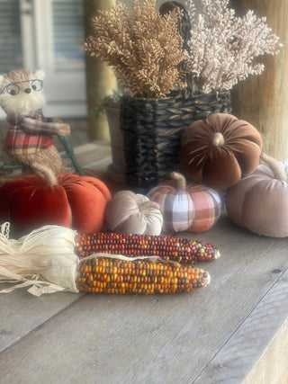7in. Walnut Velvet Pumpkin