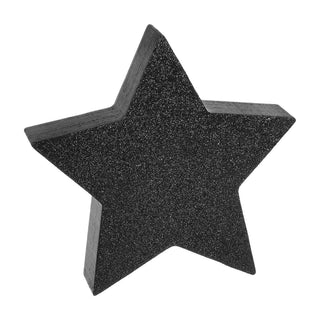 Black Glitter Wooden Star