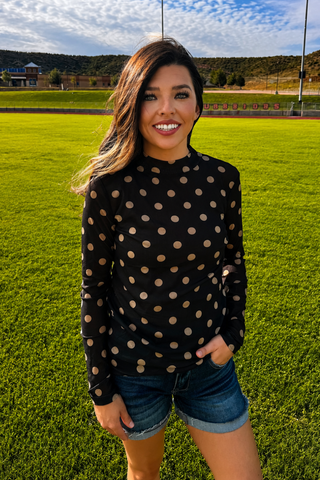 Polka Dot Mesh Top