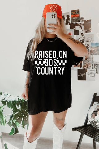 RAISED ON 90S COUNTRY - Black Tee
